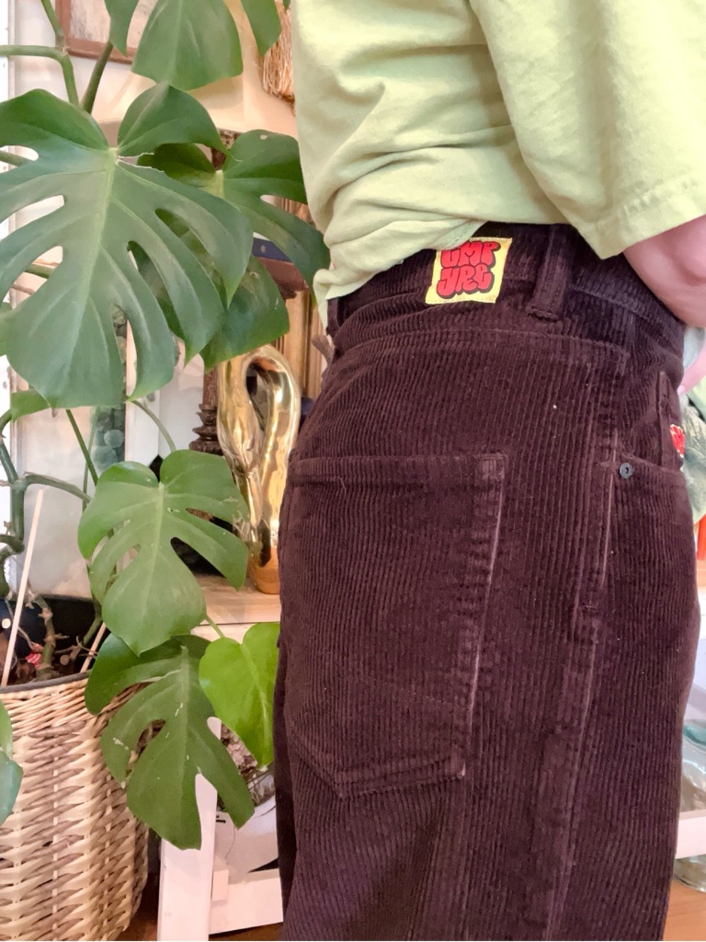 Vintage Empyre Womens Brown Tori 90s Corduroy High Waisted Wide Leg Skate Pants - Picture 4 of 11